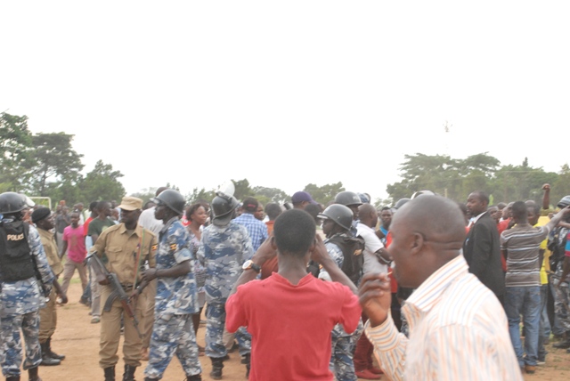 Anti-Riot Police Disperses Rowdy Football Fans With Tear Gas In Entebbe.