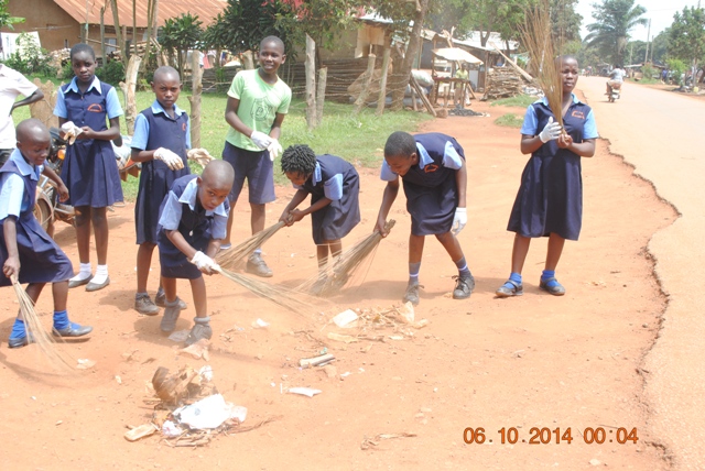 Entebbe School Pupils Cleaning Up On Independence Day
