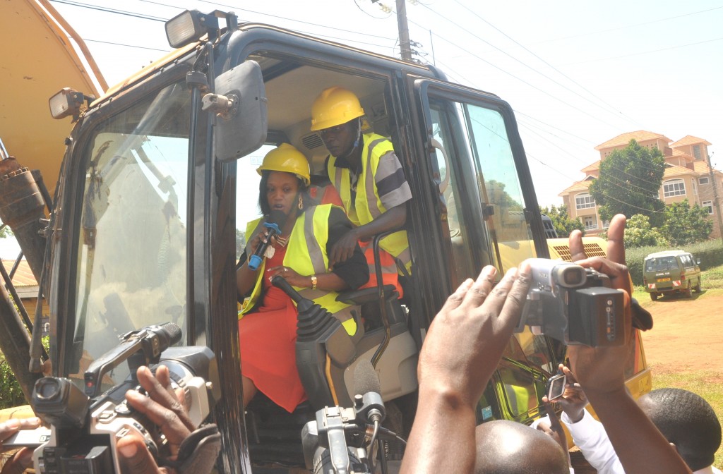 Hon Rosemary Najjemba Muyinda Cruises Heavy Truck At The Commissioning Of USIMID Civil Works In Entebbe