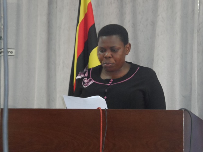 Information Minister Hon. Namayanja addresses a press conference on Thursday November 13.