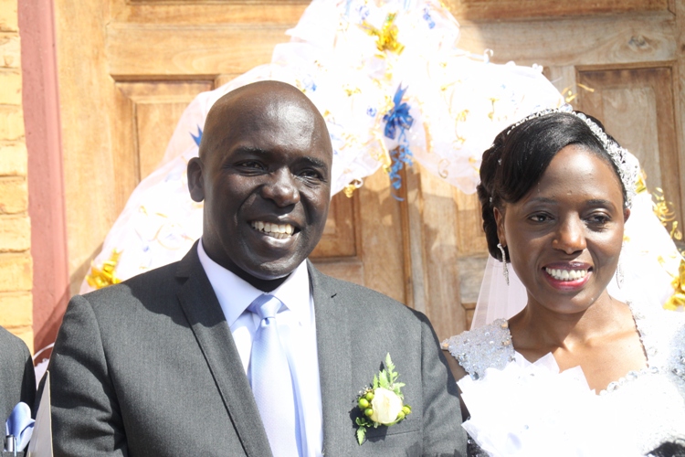 Mayor Kayanja with Sweet lovely Regina Nabakooza after being declared husband and wife.