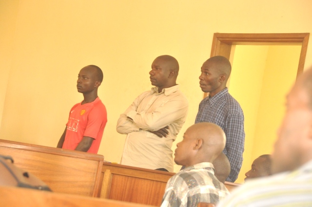 Ntale Ronald, Lameka Mukiibi (C) And Moses Ahebwa Paraded Before Entebbe Court