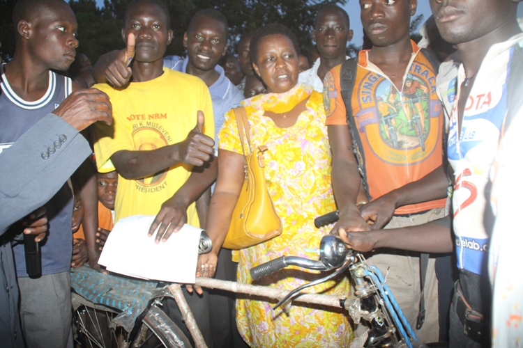 Mubangizi  donated bicycles to the youth to ease their movements.