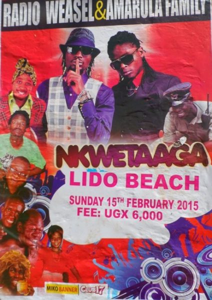 Singing duo Radio and Weasel will be performing at Lido Beach on Sunday along side Amarula Family. Entry Fee 6K.