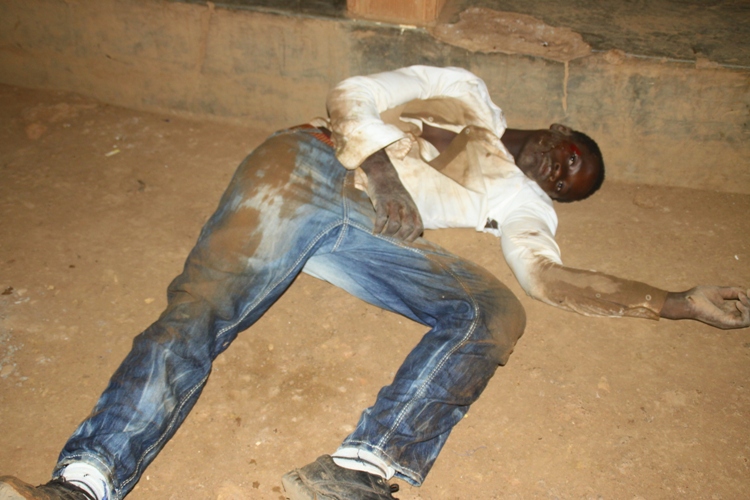Drunko half dead at Mpala Police Station.