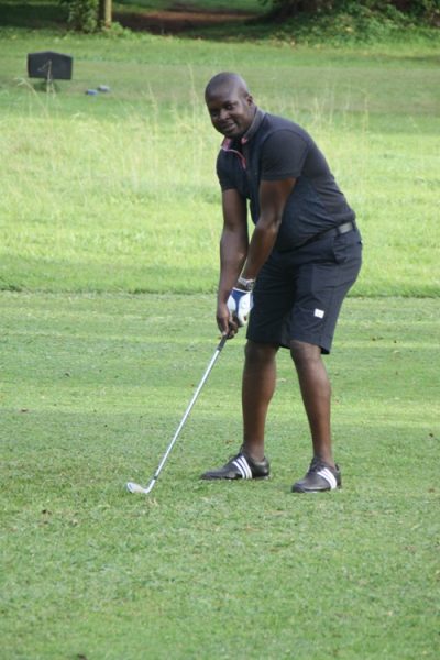 Club Jakers Boss Ali Juuko enjoying the rich man's game at Entebbe Golf Club.