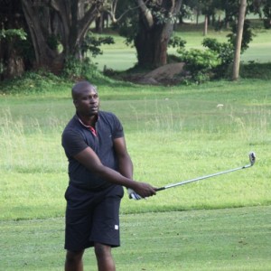 Tycoon Ali Juuko enjoying Golf at Entebbe Golf Club. 
