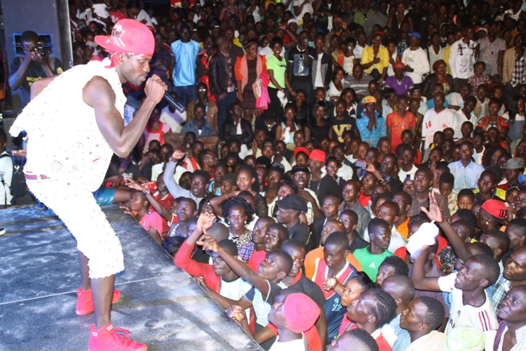 Ghetto President Bobi Wine struggled to excite the audience.