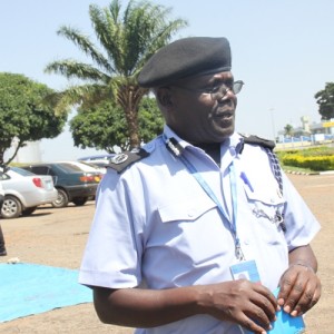 Entebbe Airport Chief Of Joint Security Lodovick Awita a happy man. 
