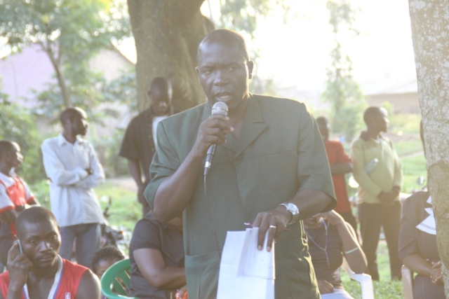 Mayor Vincent Kayanja Addressing Nakiwogo Banga Village Residents