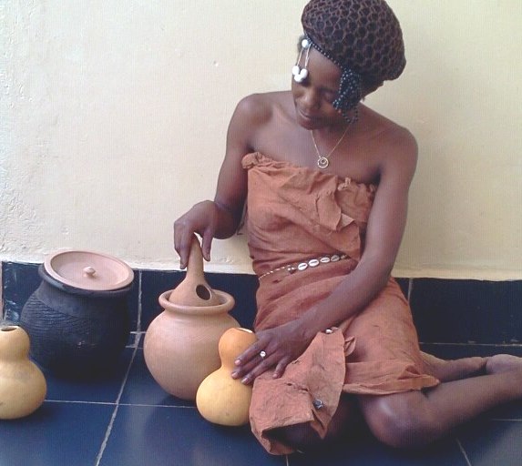Singer Irene Nanjeru Displaying  African Crafts