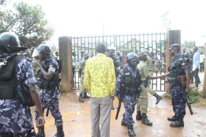 Anti-riot police sealed St. Joseph's Katabi P.S Polling station.