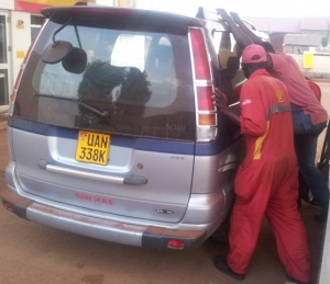 Kamada Kasawuli Bawonga Car Refuelling  At Entebbe Shell