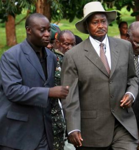 Moses Kabuusu Wagaba rubbing shoulders with Sevo.