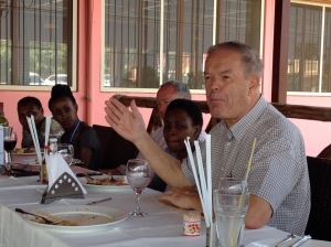 Ex-Enhas Zungu Manager Tytens eating his last meal in the company.