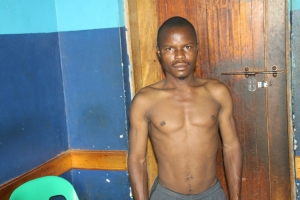 Joseph Kizito caged at Mpala Police station.