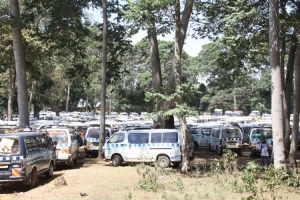Lot's of Taxis parked at Katabi Football ground.