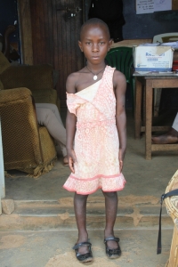 Six year old Christine at Mpala Police after she was rescued from her ruthless dad.