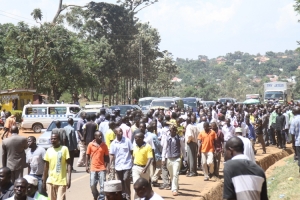 Taxi Drivers marching to State House Entebbe.