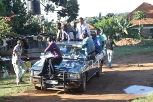 DP Fellas on top of pickup truck.