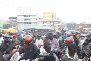 It was traffic Jam all around downtown Kampala.