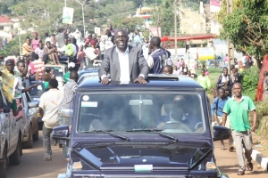 Mayor Kayanja Vincent DePaul rocked Entebbe Municipality in Black Cross Country monster machine.