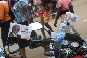 Mbabazi flags on boda bodas.