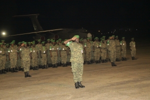The UPDF Contingent shortly after arriving at the airbase in Entebbe.