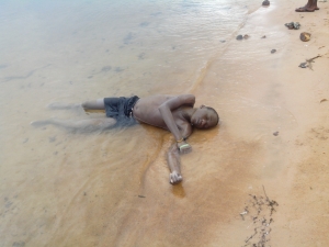 Bodies floating at Sports Beach.