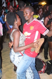 Couple having a good time.