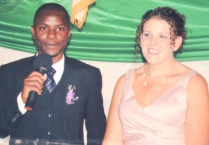 Pastor Robert Kiggundu With Pamela On Their Wedding Day
