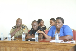 RDC Kirabira with a security team during the meeting with beach owners.