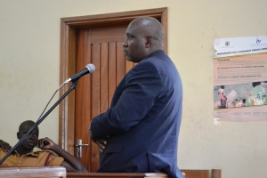 Tycoon Charles Mukasa Walugembe standing in the court dock