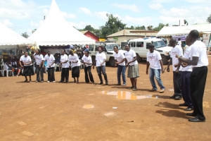 people living with HIV sing during the day's celebrations.