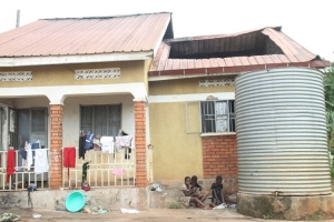 Betty Nabukera's residential house where her property was burnt to ashes.
