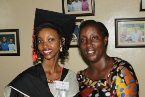Rose Tumusiime with daughter Tashobya Doreen on her graduation day.