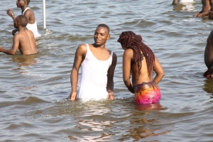Couple having some good time.