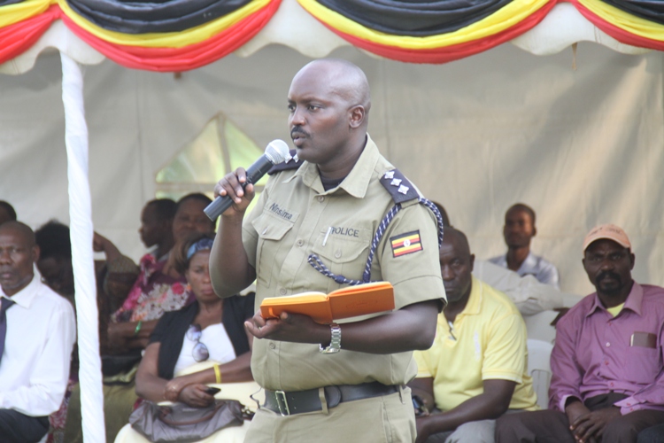 Police Boss Ninsiima Parades Shs70m Ride. DPC Godfrey Ninsiima addressing a stakeholders meeting on the upcoming polls.
