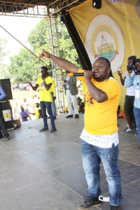 Faded Singer Chagga on stage.