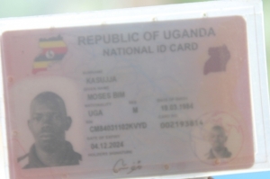 Kasujja's National Identity card in Police custody.