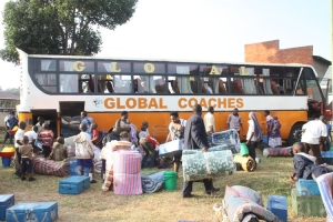 Kids and some parents who were found at the Entebbe Vocational Institute. They returned to Insigiro District in the Global Coaches Bus.