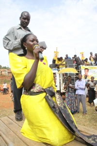 Madina on her knees.