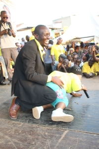 Sempala Twaha roaring like Tiger on Stage.