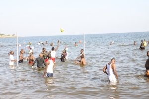 Volley ball in action.