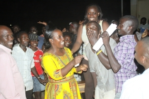 Youth burst into joy after Rose Tumusiime was declared winner of the parliamentary seat.
