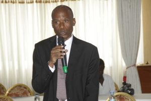 Project Coordinator Dr. James Tumwine speaking during the official launch of the project.