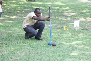 Rwanda's Bossa Bruno Tumukunde in a practice session.