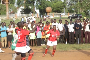 Kennedy High School (in red) beat Entebbe Parents 15-10 in the finals.