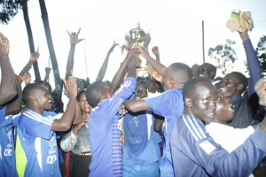 Kisubi High School players celebrate after being crowned Champions.