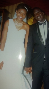 Lovebirds Muyingo and Whitney after officially legalizing their bonking arrangements.